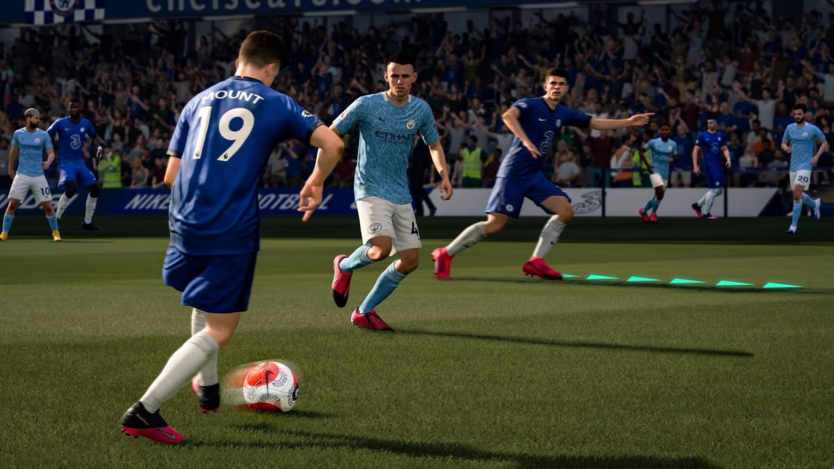 A game in action in EA's FIFA 21