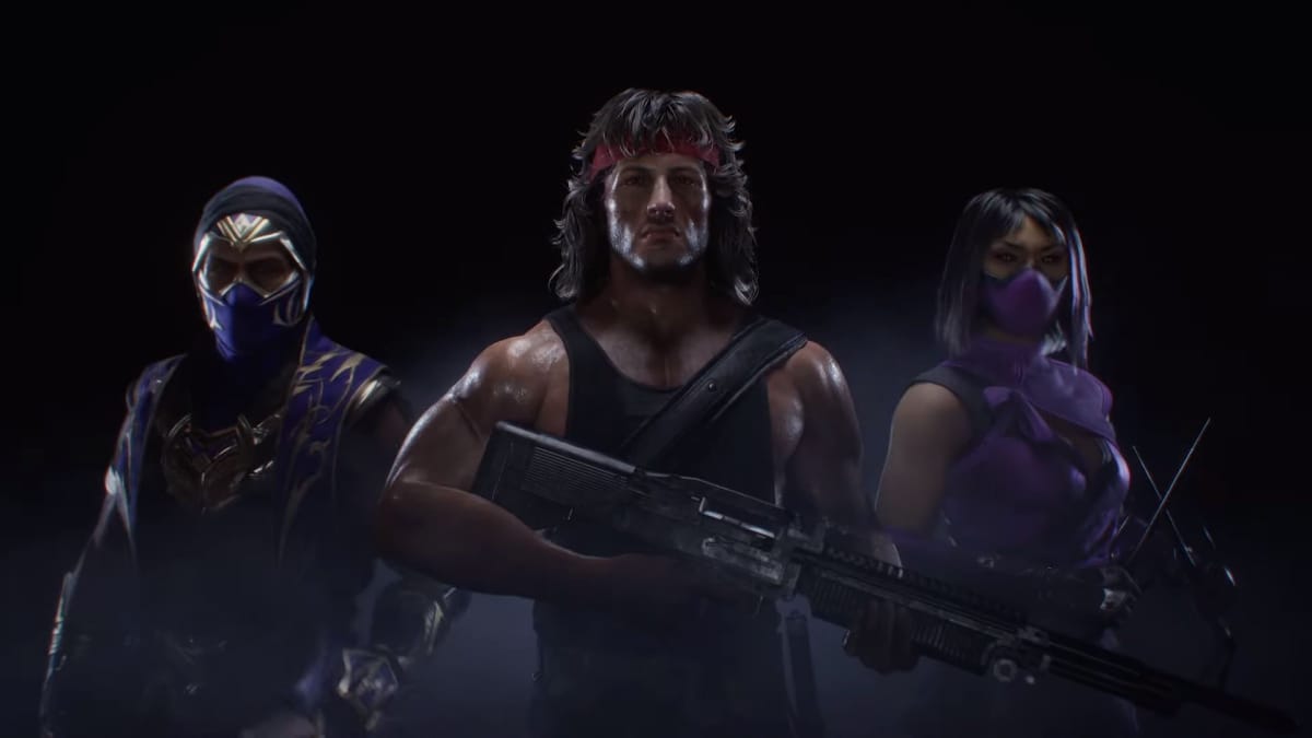 Rambo, Mileena, and Rain in Mortal Kombat 11 Ultimate