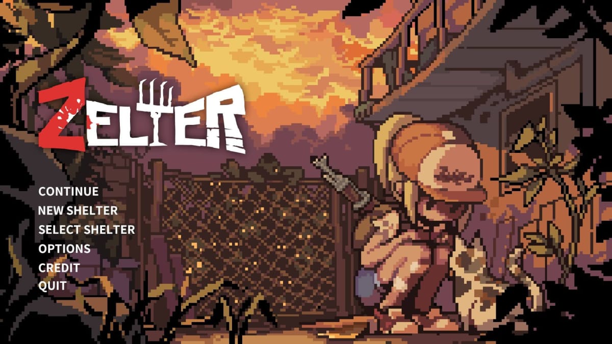 The title screen for Zelter
