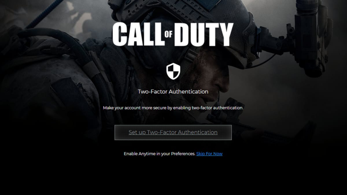 Call of Duty Two-Factor Authentication consoles cover