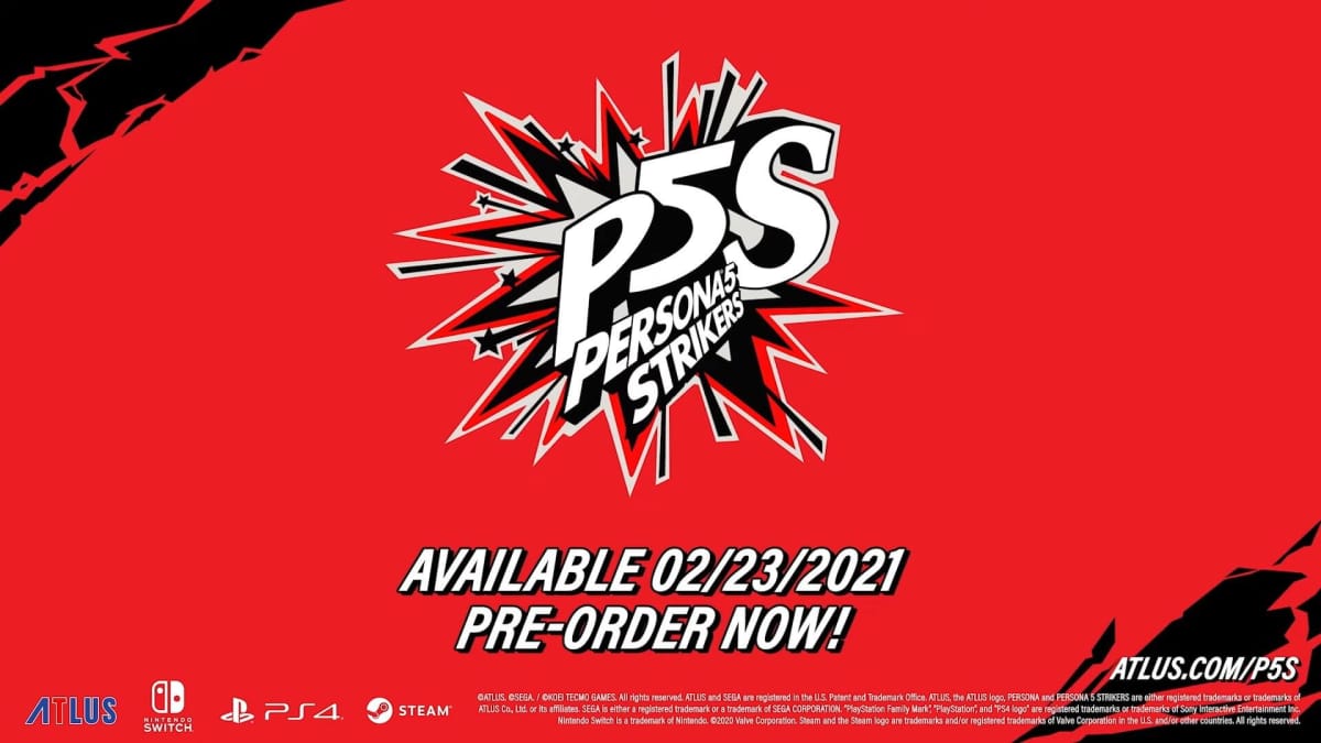 A leaked image from a now-deleted Persona 5 Strikers trailer showing the release date