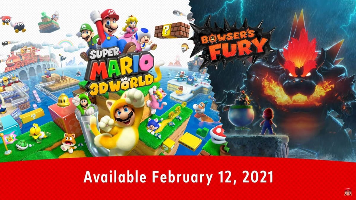 A banner image for Super Mario 3D World and Bowser's Fury