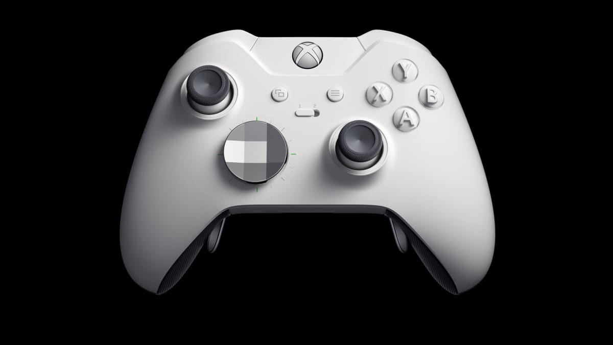 A white Xbox Elite controller