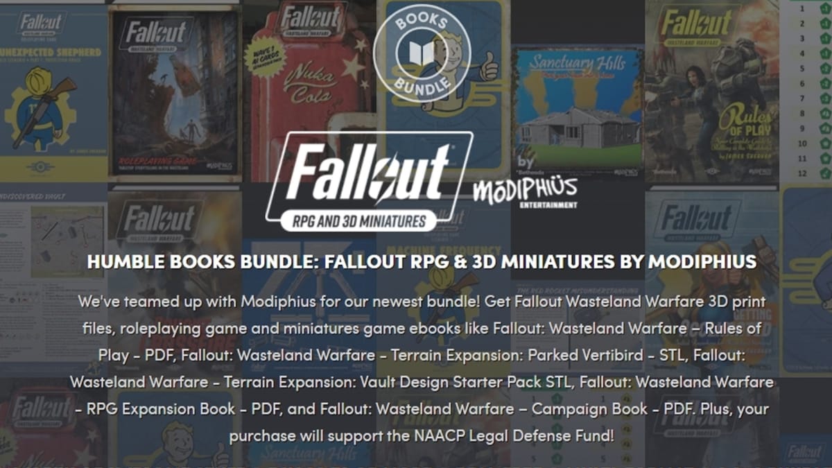Humble Books Bundle: Fallout RPG & 3D Miniatures Key Art