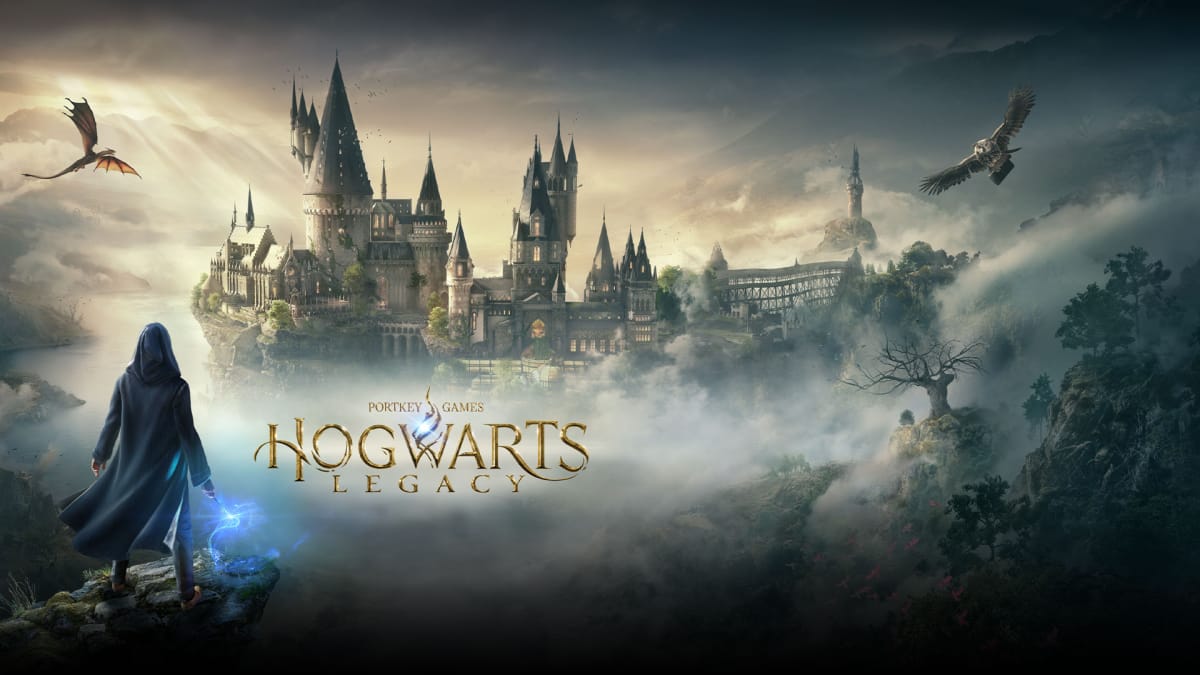 The logo and artwork for Hogwarts Legacy