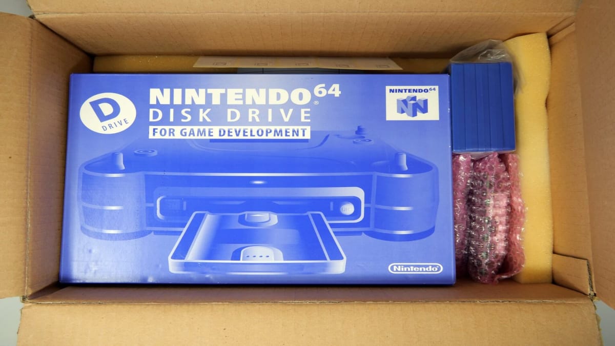 The Nintendo 64DD development kit Shane Luis helped unbox.