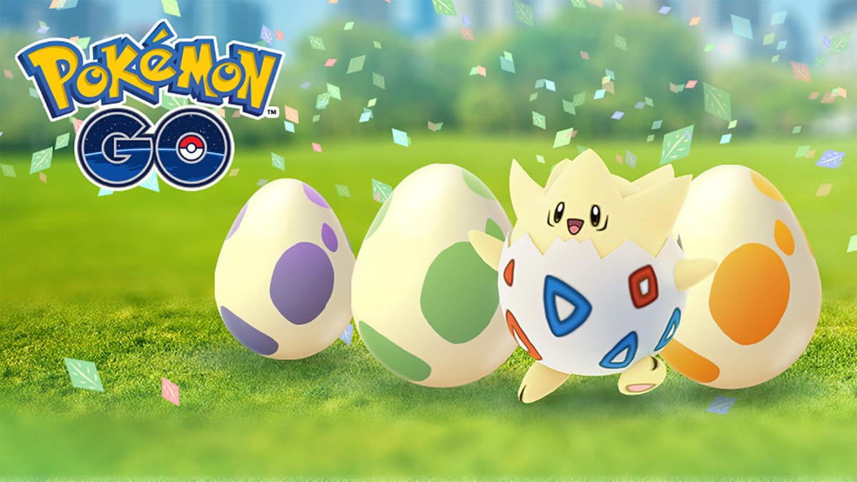 A Togepi with three other eggs in Pokemon Go