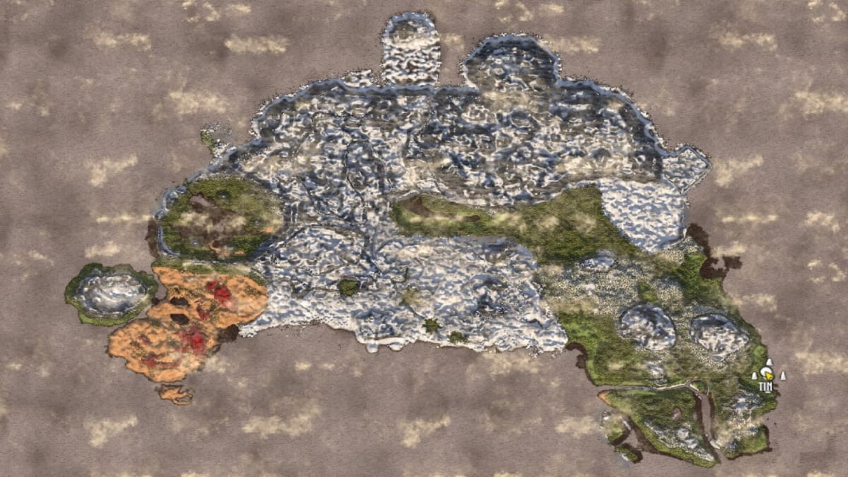 The map of Northrend as recreated in Valheim.