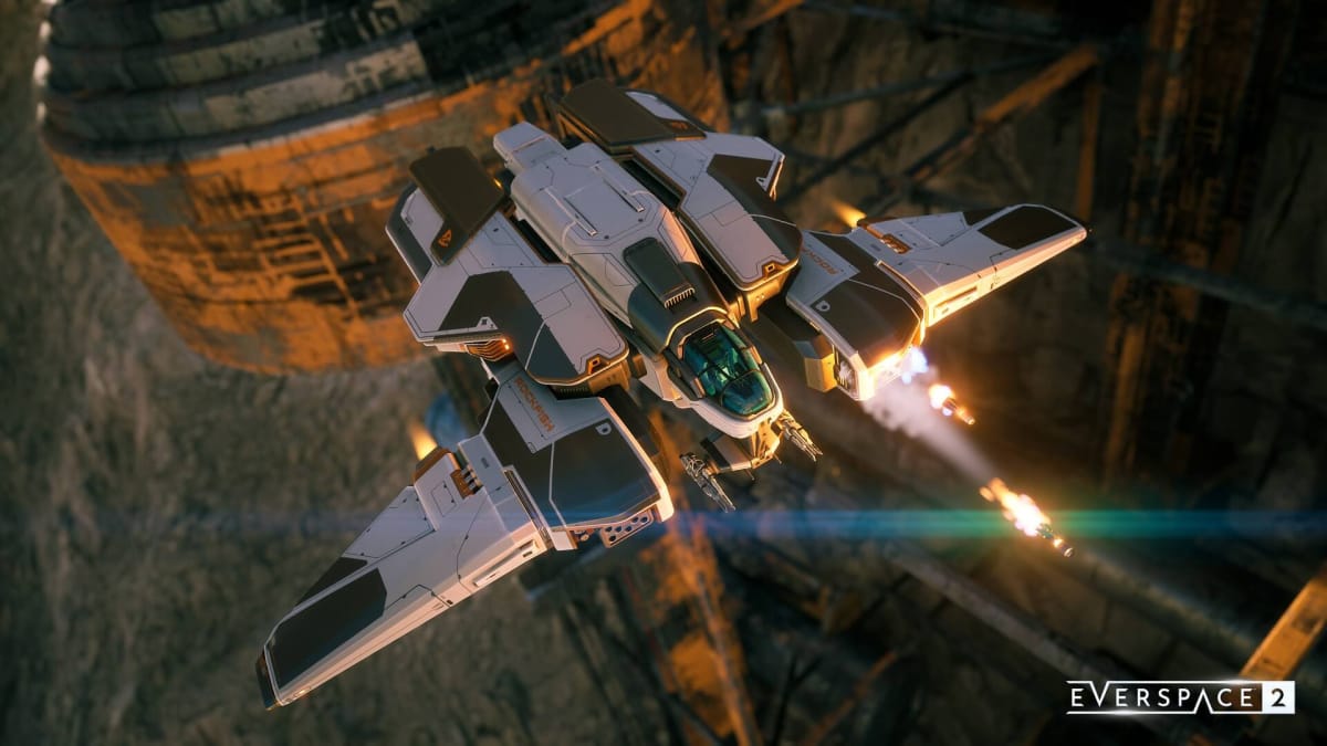 A ship in flight in Everspace 2