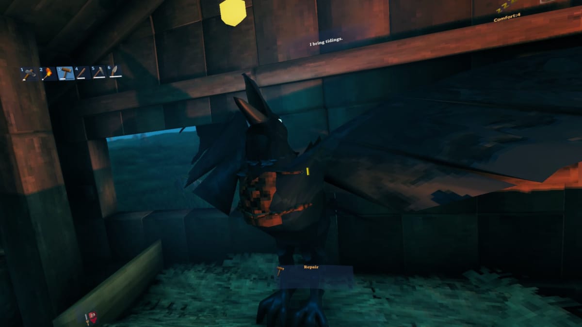 A screenshot of Valheim being played in VR mode via a mod.