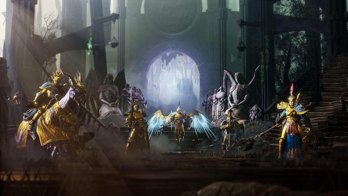Several of the Stormcasts in Warhammer Age of Sigmar: Storm Ground