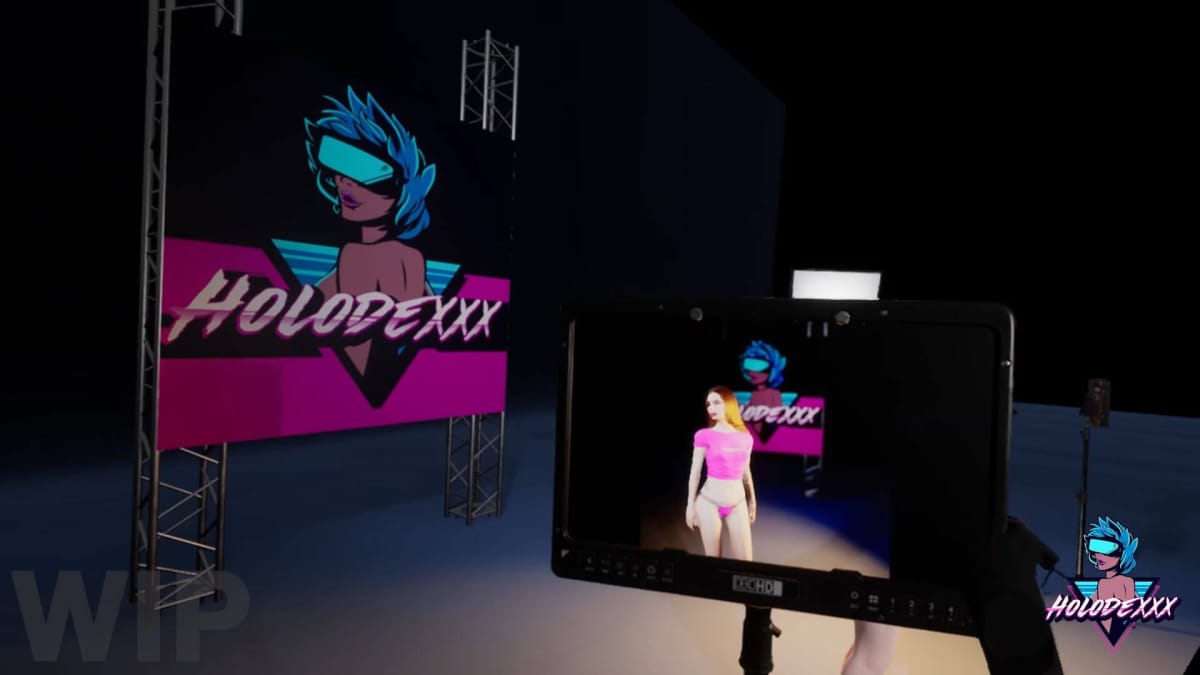 An in-progress shot of the erotic VR game Holodexxx