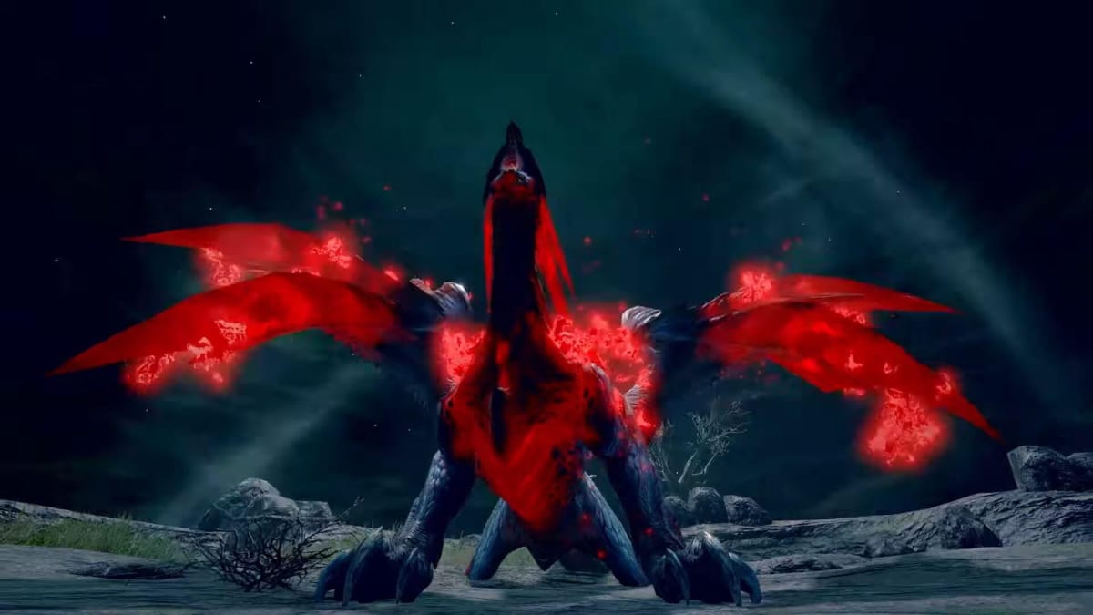 The new Crimson Glow Valstrax monster in Monster Hunter Rise