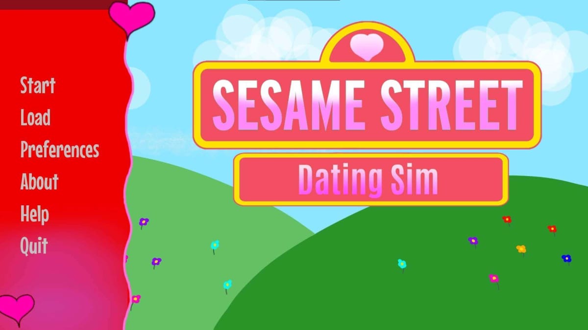 The title screen for Sesame Street Dating Sim.
