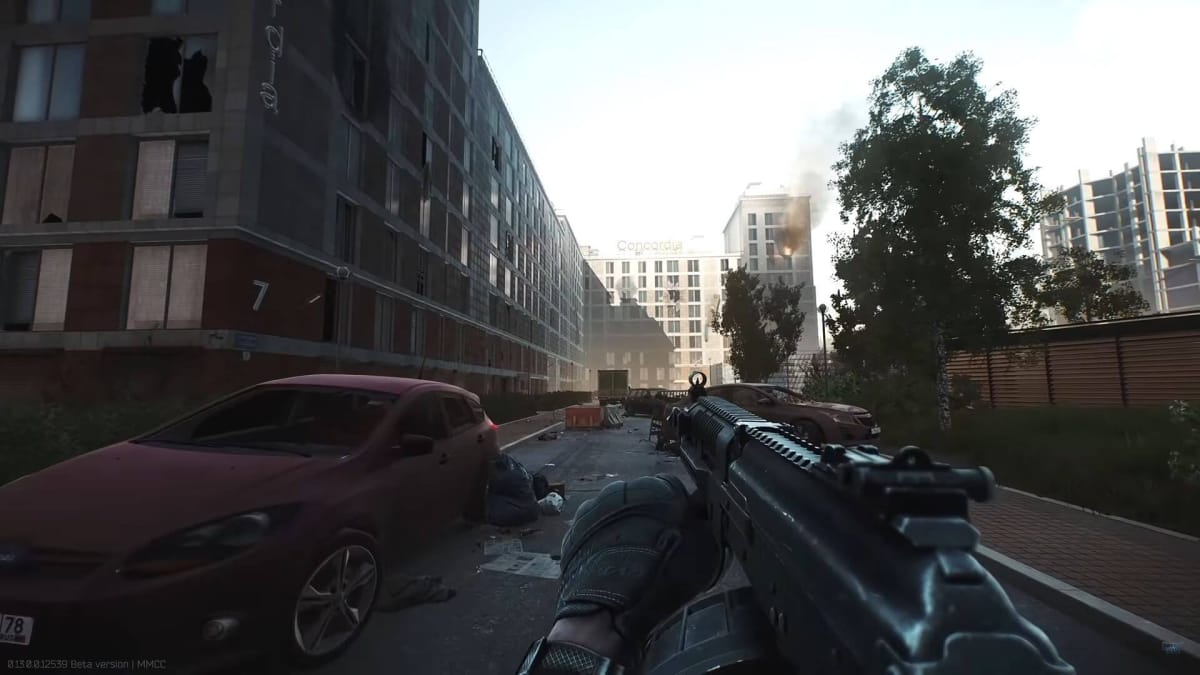 A player roaming the streets in Escape from Tarkov
