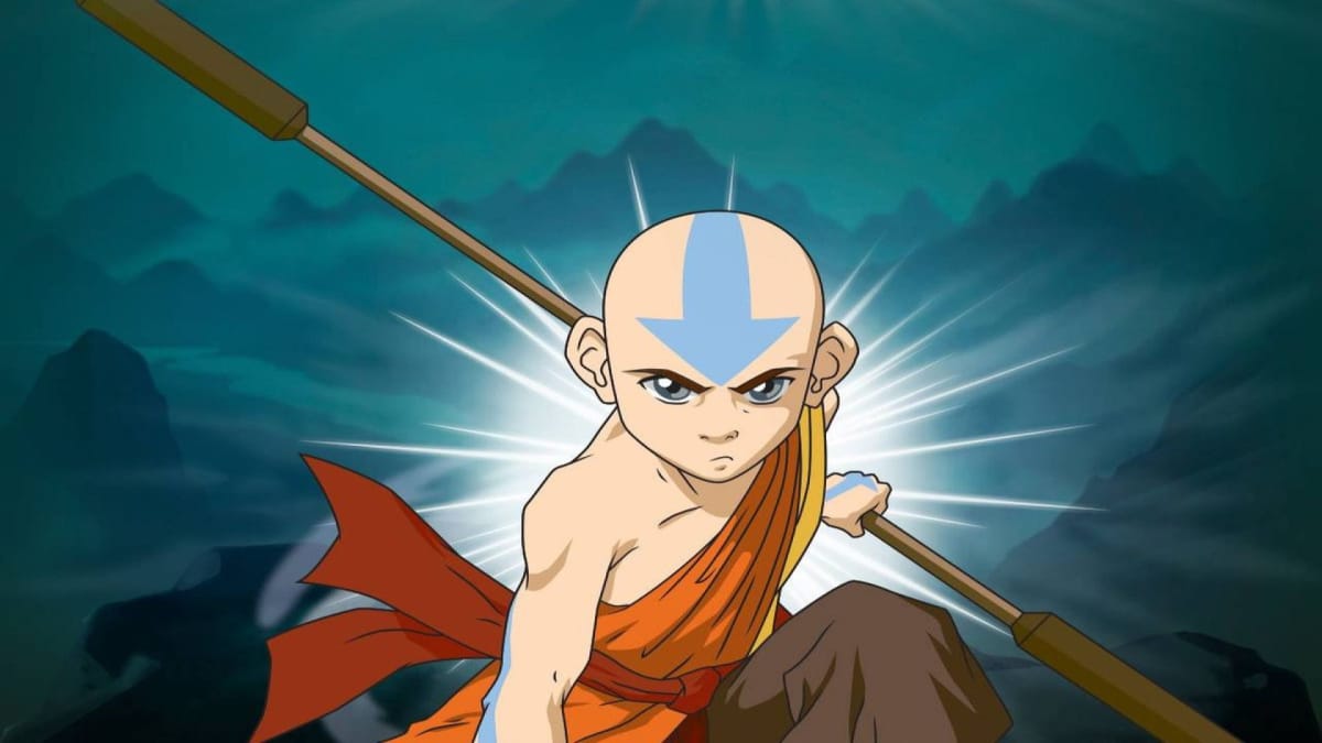 Avatar Aang in a crouching pose