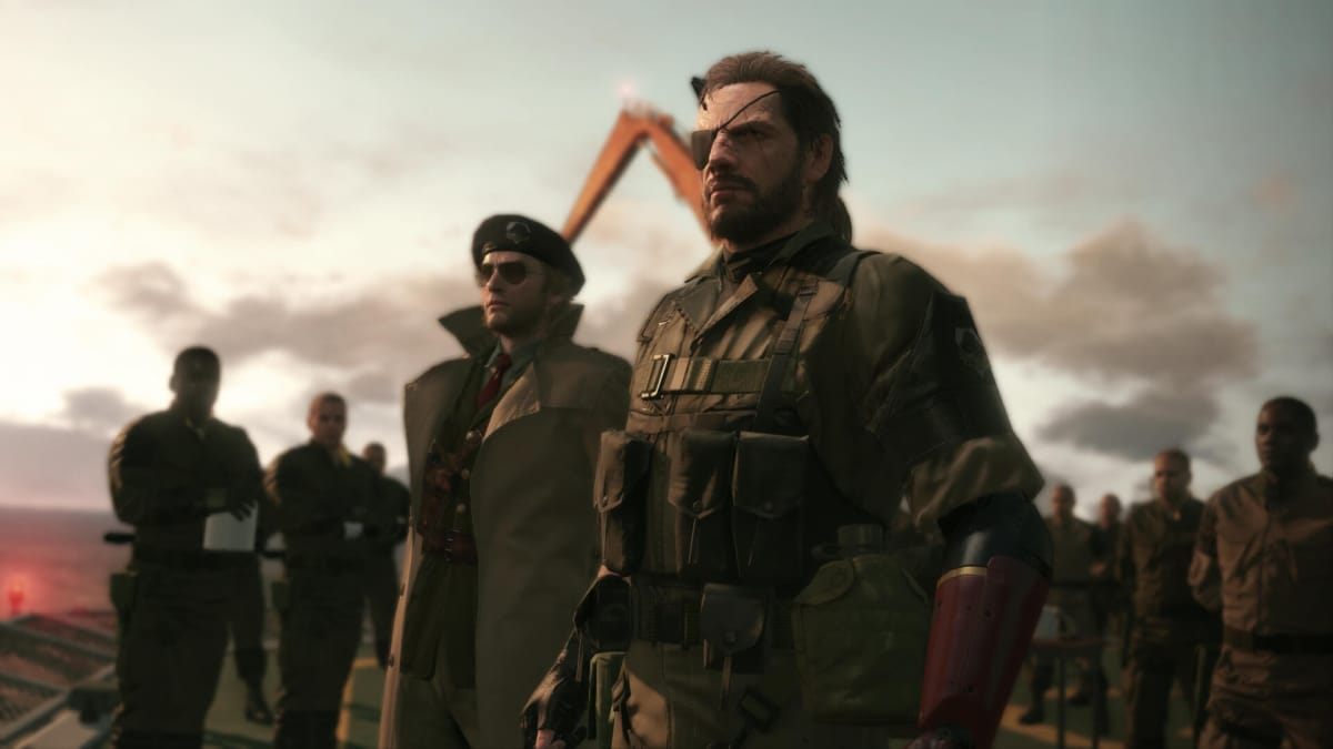 Snake and Miller looking pensive in Metal Gear Solid V: The Phantom Pain