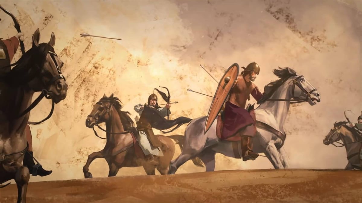 A battle scene in the campaign trailer for Mount and Blade 2: Bannerlord