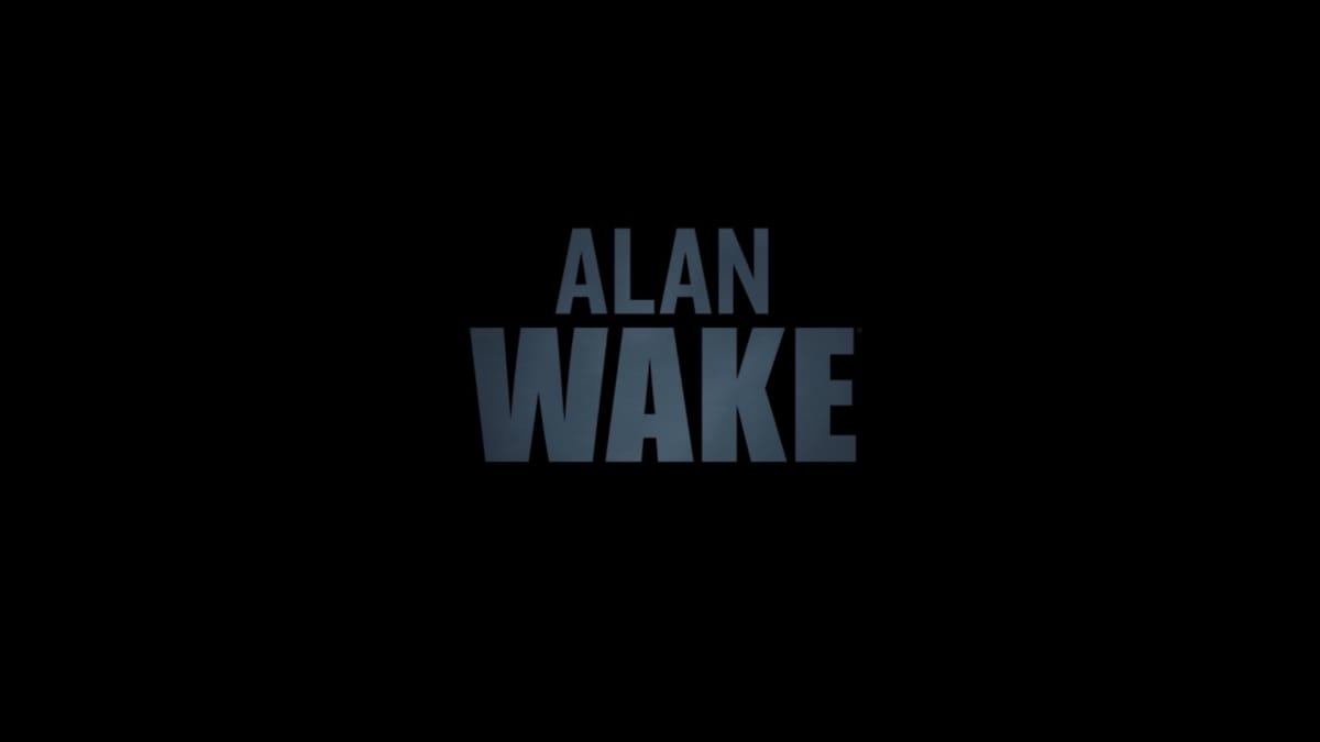 The name Alan Wake in dark blue text on a black background