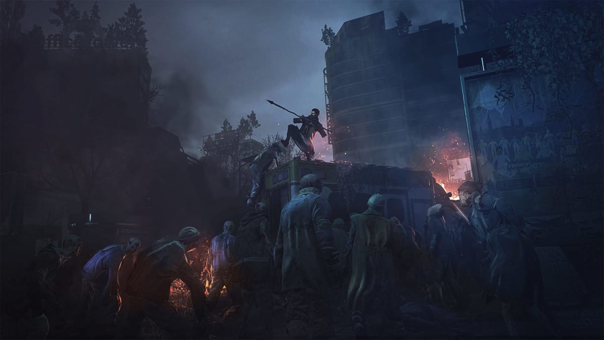 Aiden surrounded by undead in the now-delayed Dying Light 2