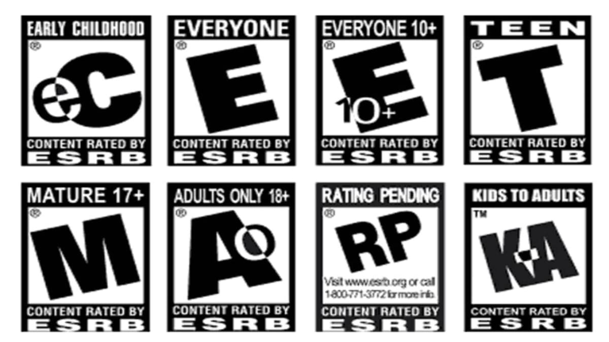 The ratings used by the ESRB.