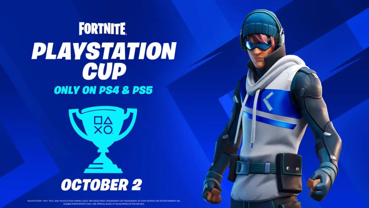 A promotional image for the Fortnite PlayStation Cup.