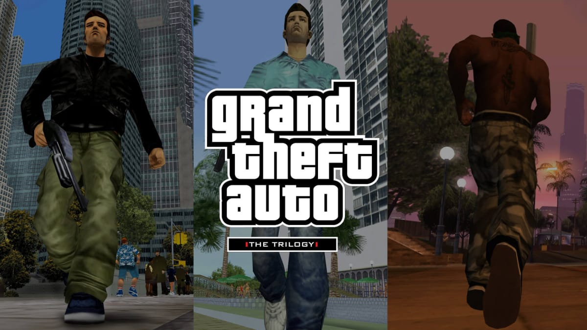 The three protagonists of the Grand Theft Auto Trilogy remaster