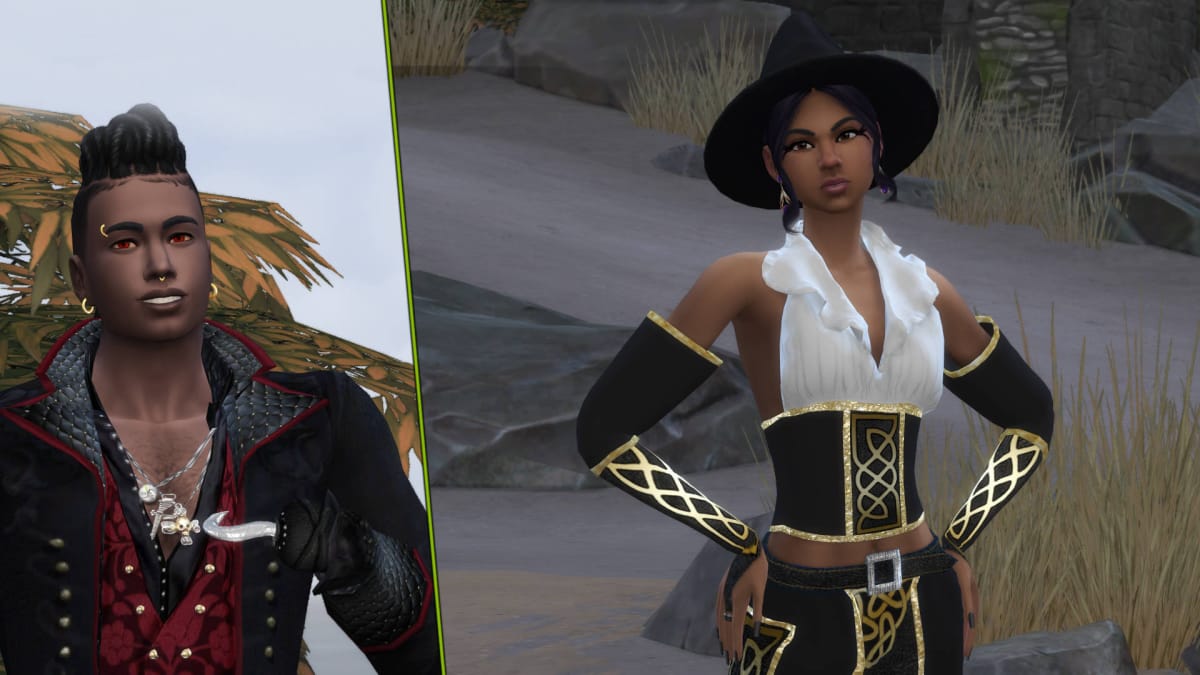 A selection of costumes available for The Sims 4 from the Arcane Illusions pack