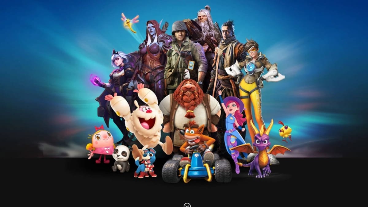 A variety of characters from Activision Blizzard (and subsidiary King)