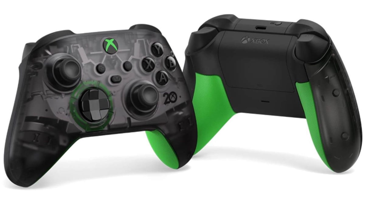 The new Xbox 20th Anniversary controller from the front and back