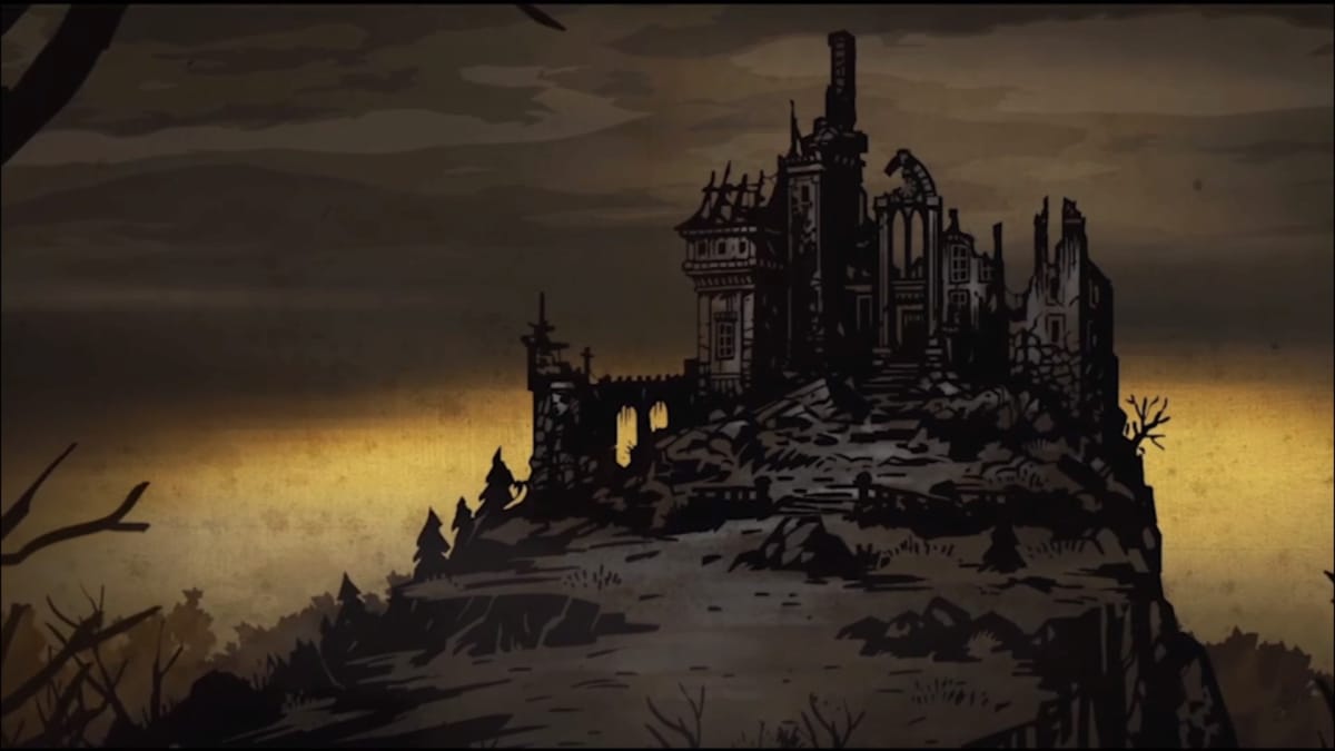 The crumbling remains of the estate in Darkest Dungeon
