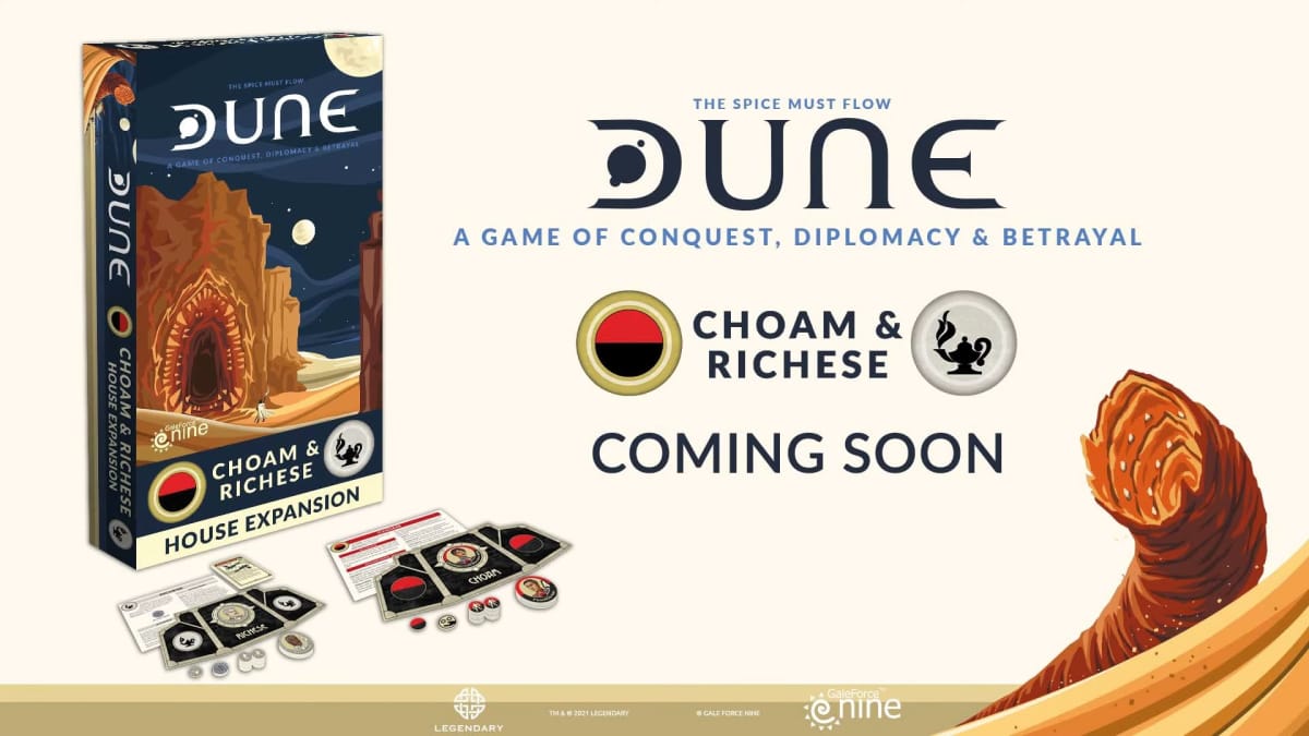 Featured box art of the Dune board game expansion