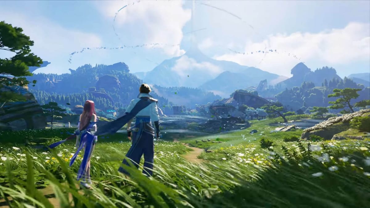 Two characters gazing out across the plain in the new Honor of Kings open-world action RPG