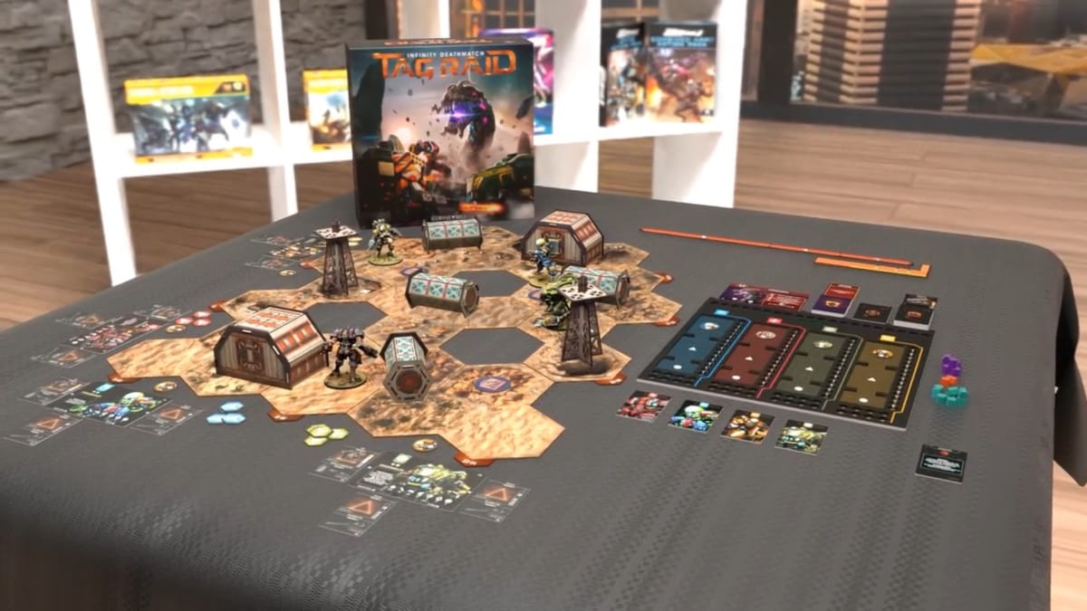 The board set up for Infinity Deathmatch: TAG Raid