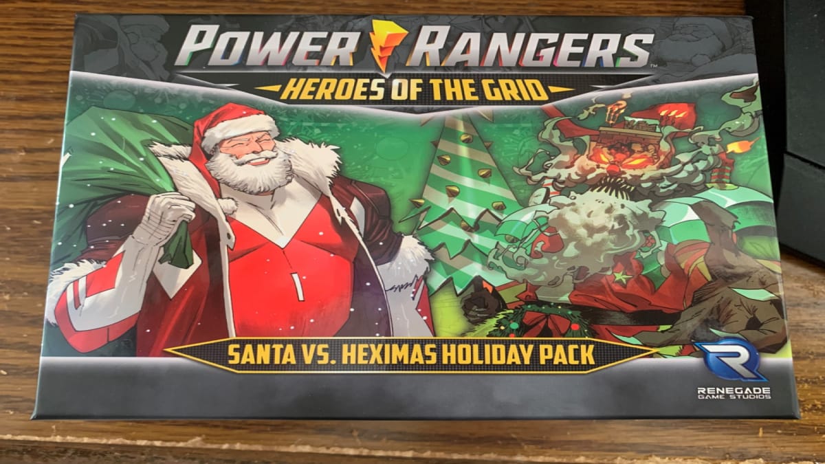 The box art for the Santa Holiday Pack for Power Rangers: Heroes of the Grid