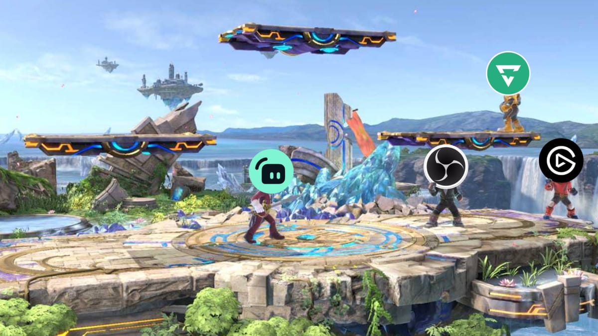 Streamlabs facing off against those calling it out, rendered in SSB Ultimate.