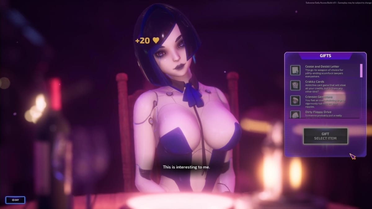 One of the waifus in sexy space RPG Subverse