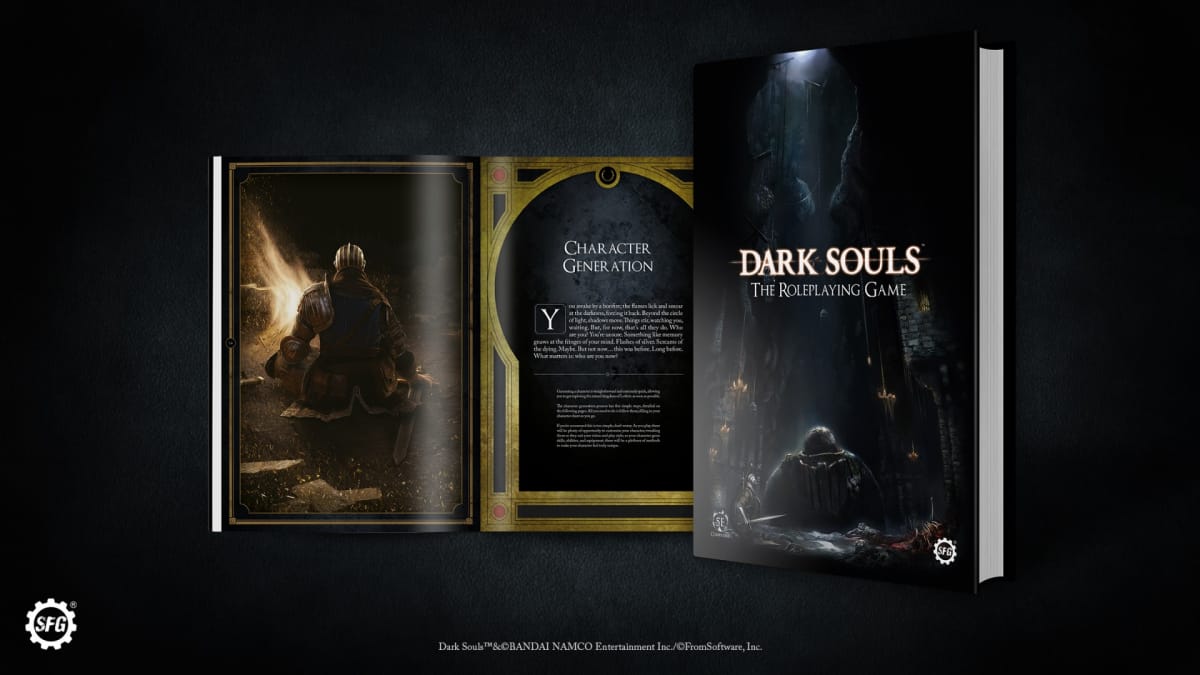 Artwork shown for the hardcover copy of the Dark Souls tabletop RPG