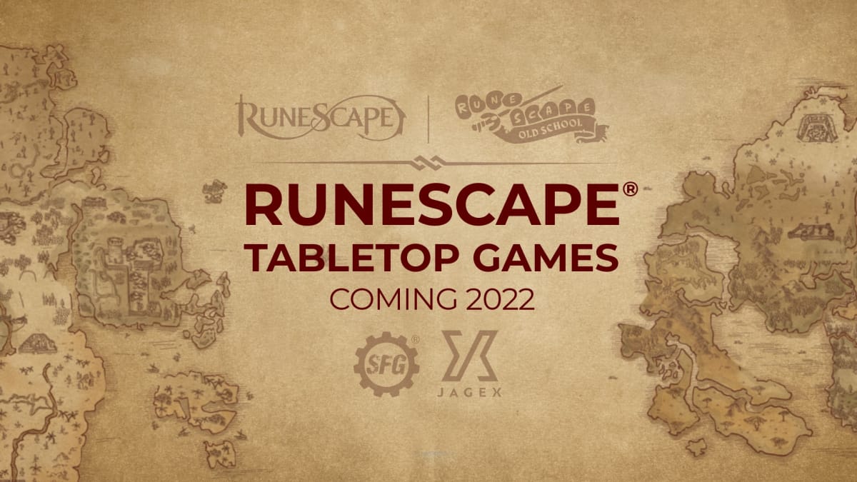 An official announcement of Runescape board games on yellowed paper background