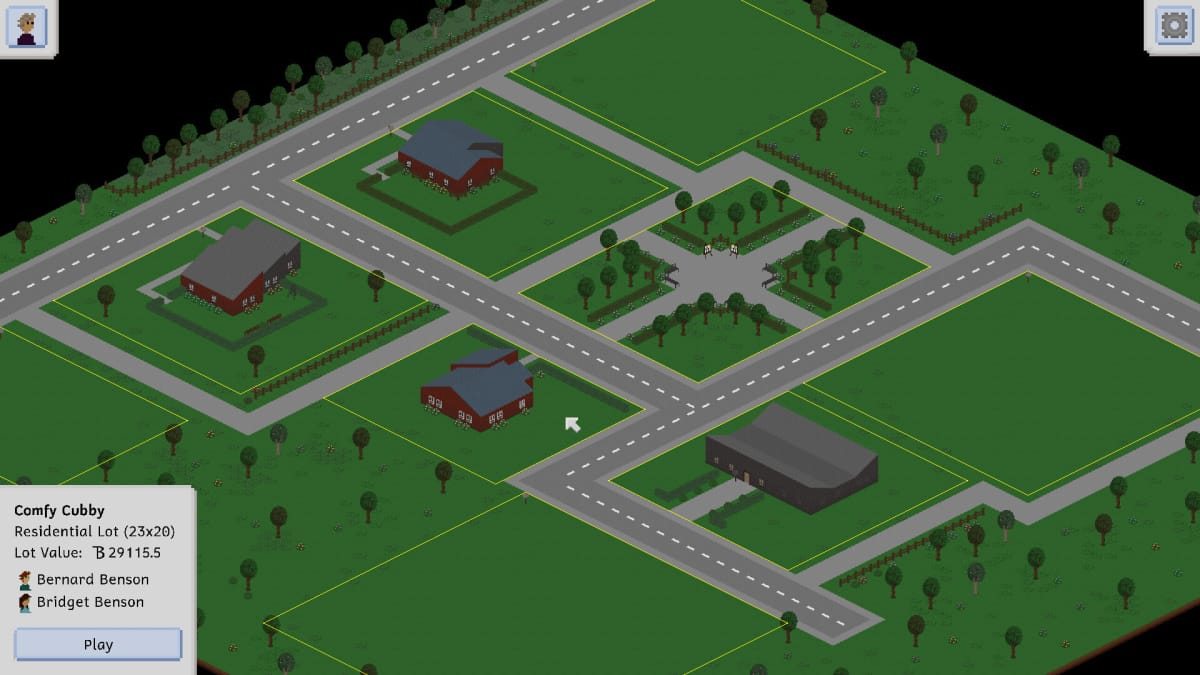A neighborhood in indie Sims-like Tiny Life