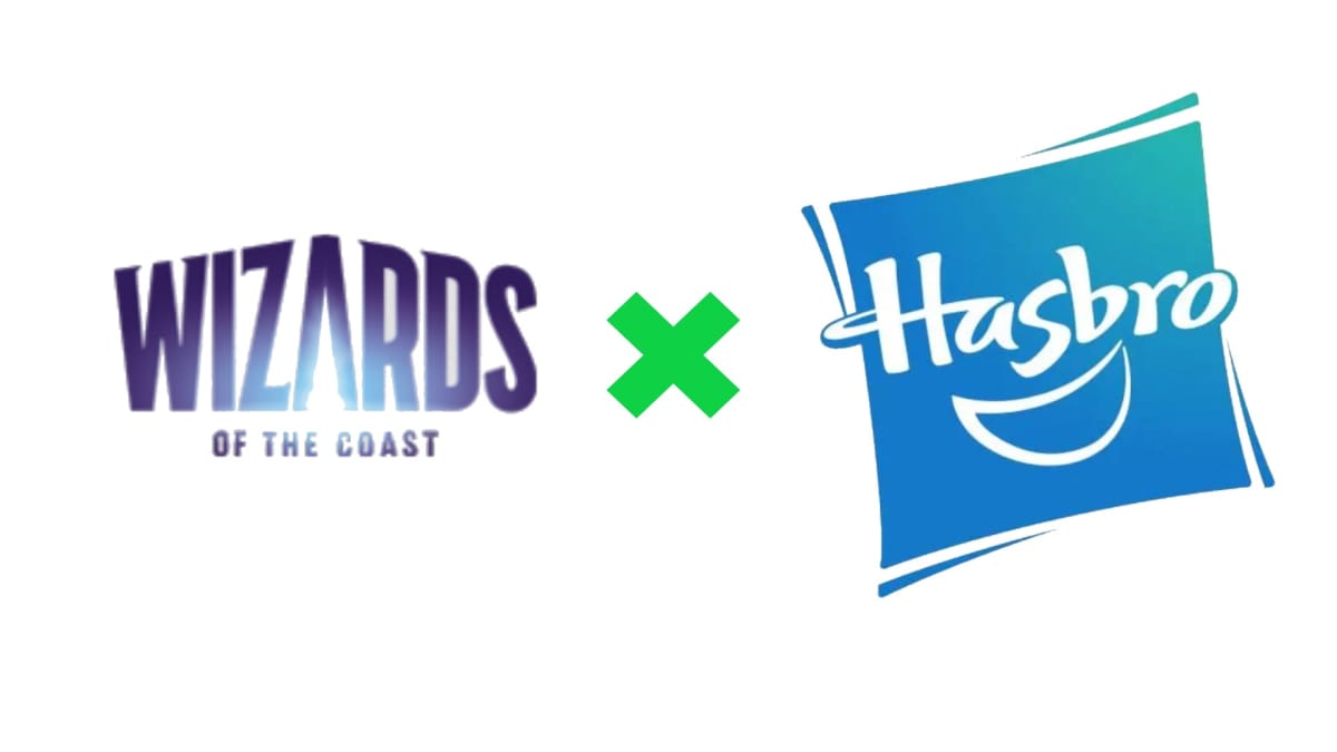 The logos of Hasbro and Wizards of the Coast on a white background