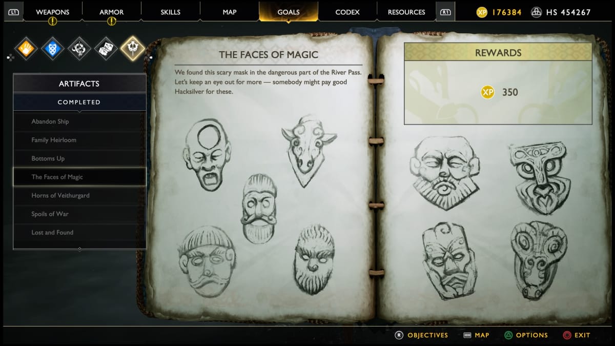 God of War The Faces of Magic Artifacts Locations