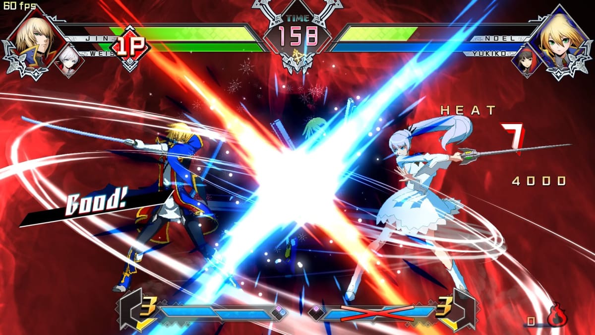 Jin and Weiss teaming up on Noel in BlazBlue: Cross Tag Battle