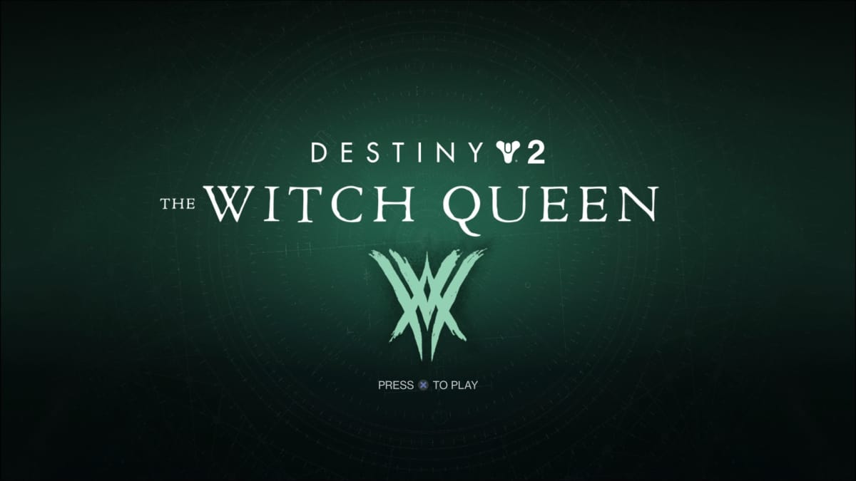 The log in screen for Destiny 2 The Witch Queen