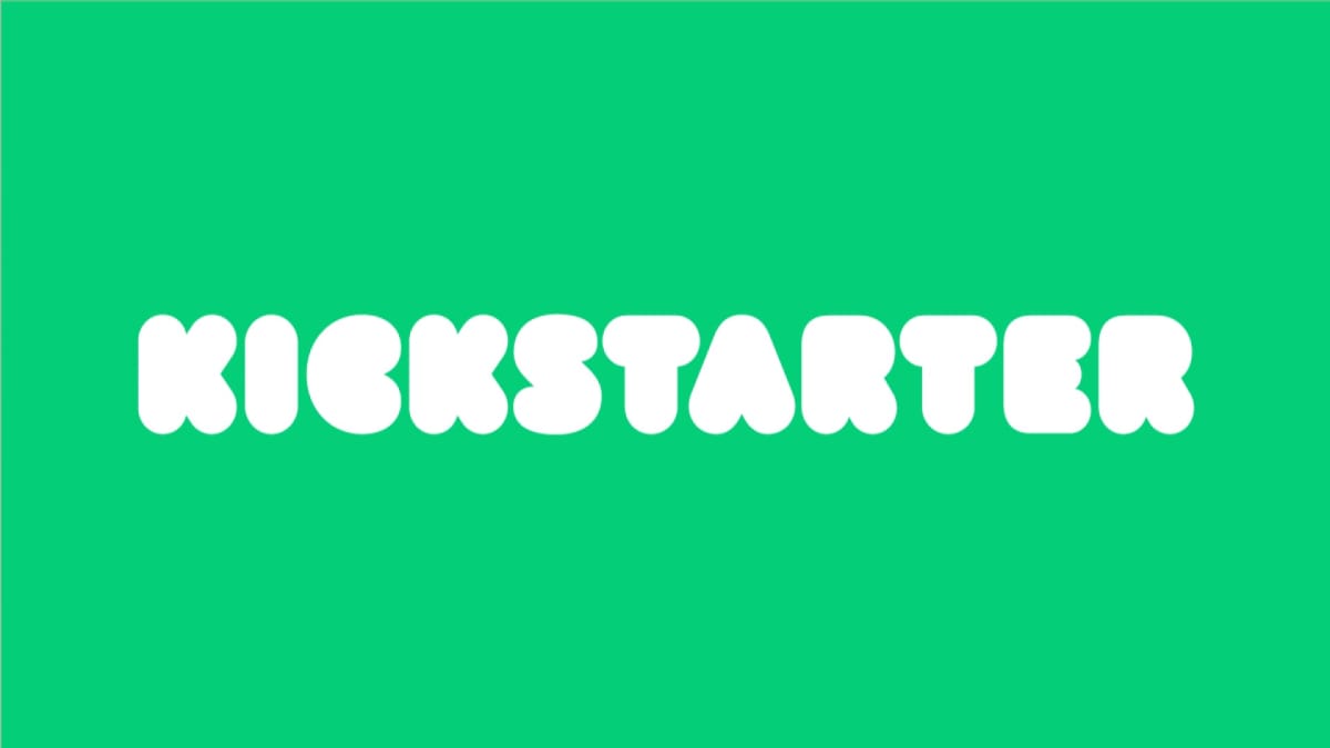 The Kickstarter title on a green background