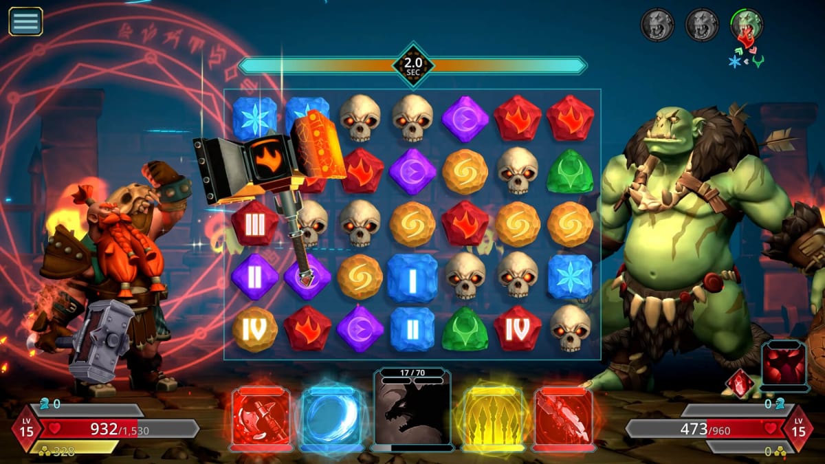 A gameplay shot of Puzzle Quest 3