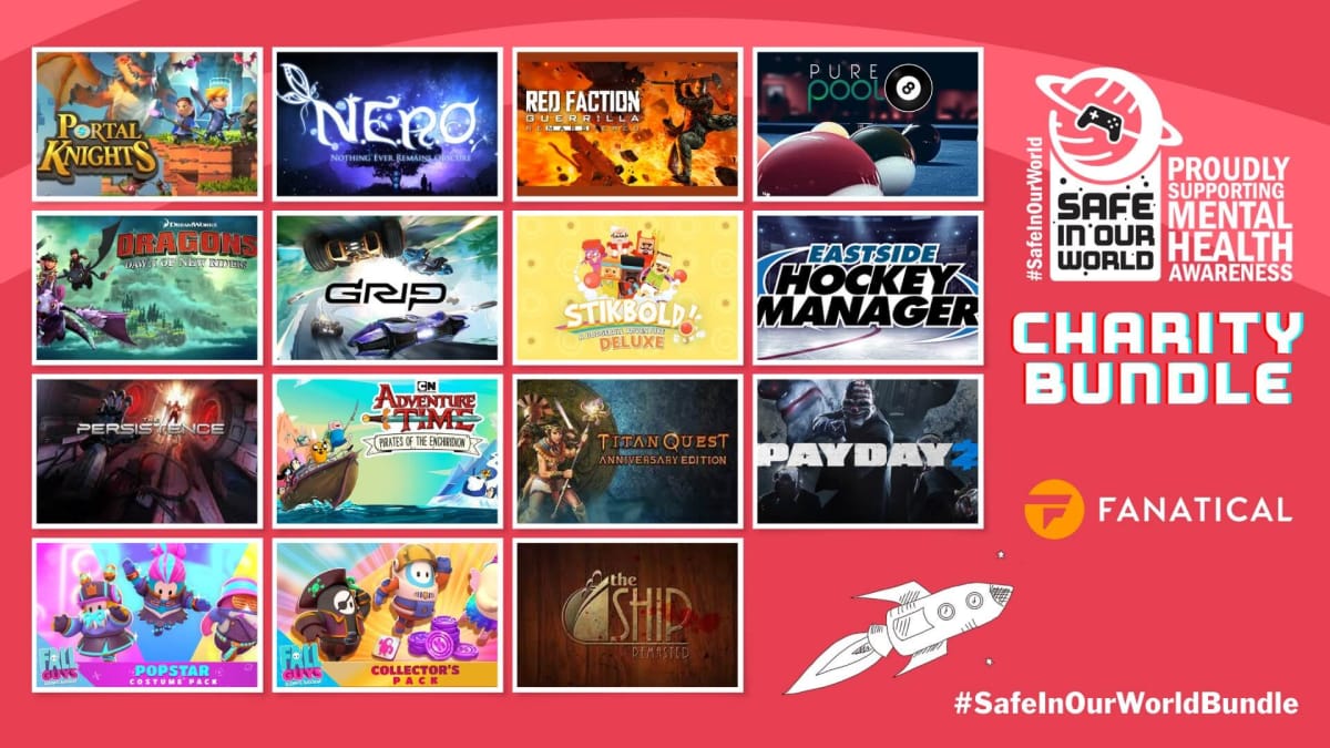 An image showing off the 13 games and 2 DLC packs in the new Safe In Our World Winter Blues Bundle
