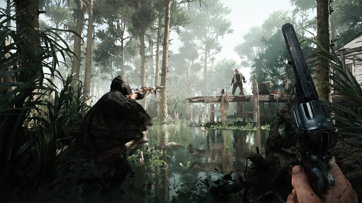 Players aiming at enemies in Hunt: Showdown