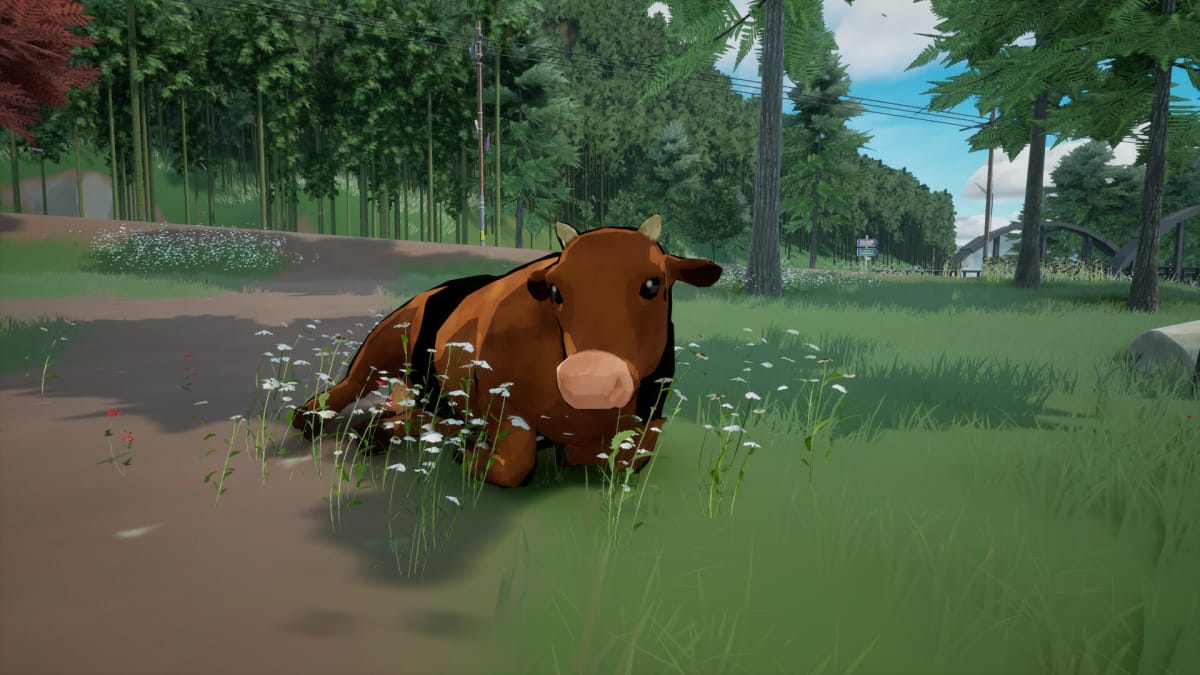An adorable cow in farming sim SunnySide