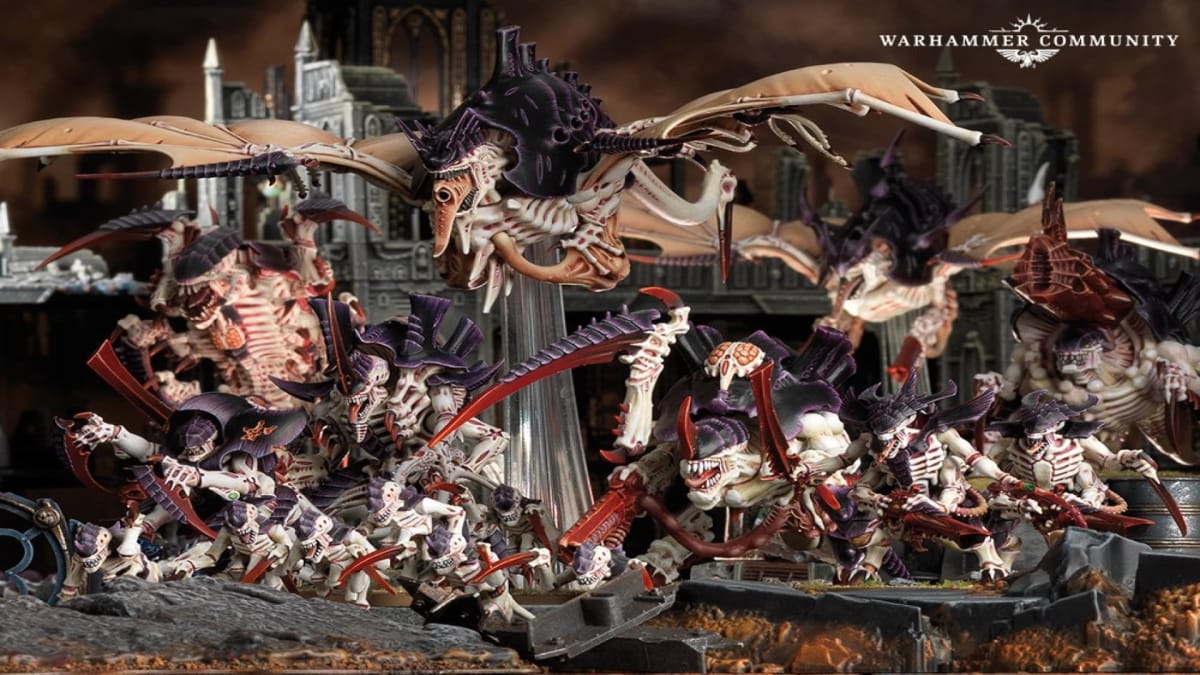 A collection of Tyranid units from Warhammer 40k